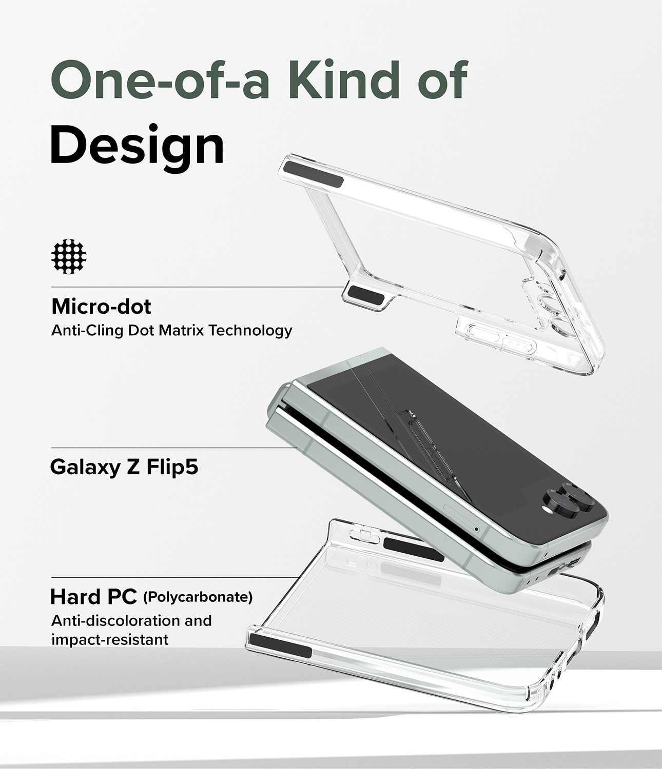 Samsung Galaxy Z Flip 5 Slim cover, Gennemsigtig