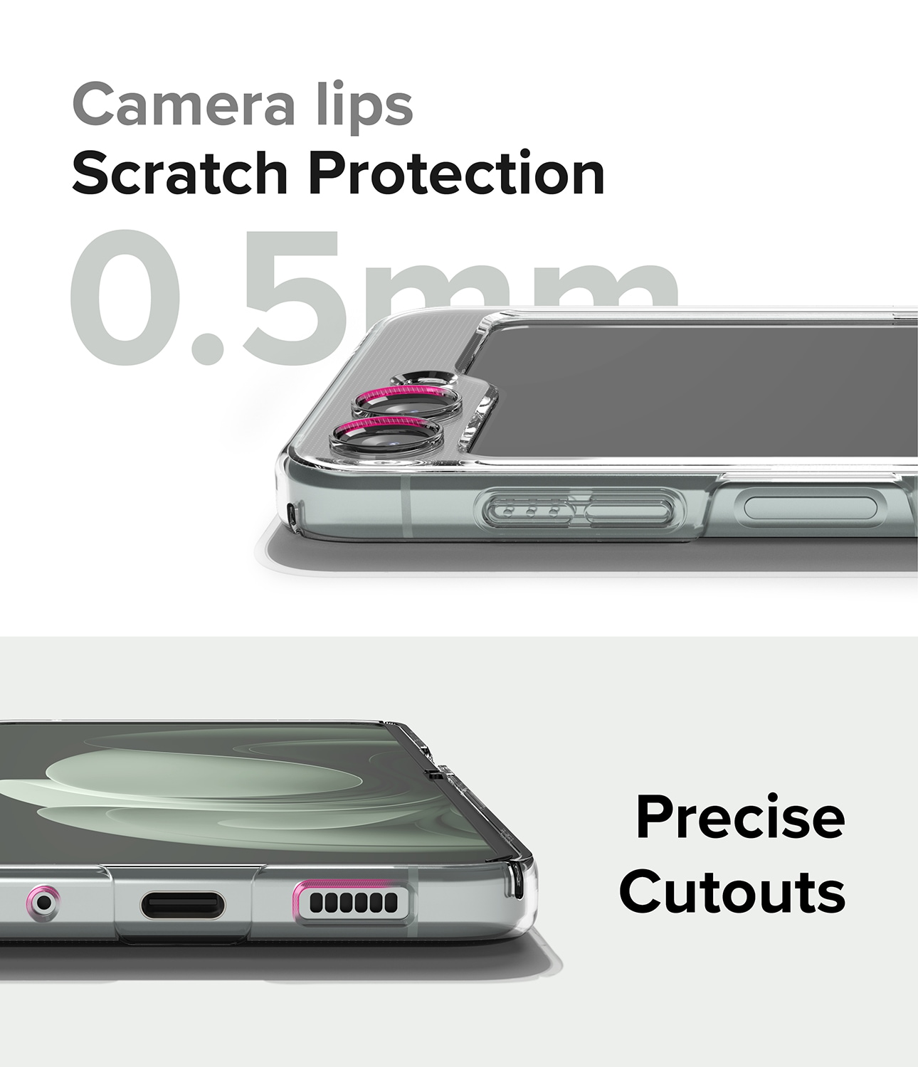 Samsung Galaxy Z Flip 5 Slim cover, Gennemsigtig