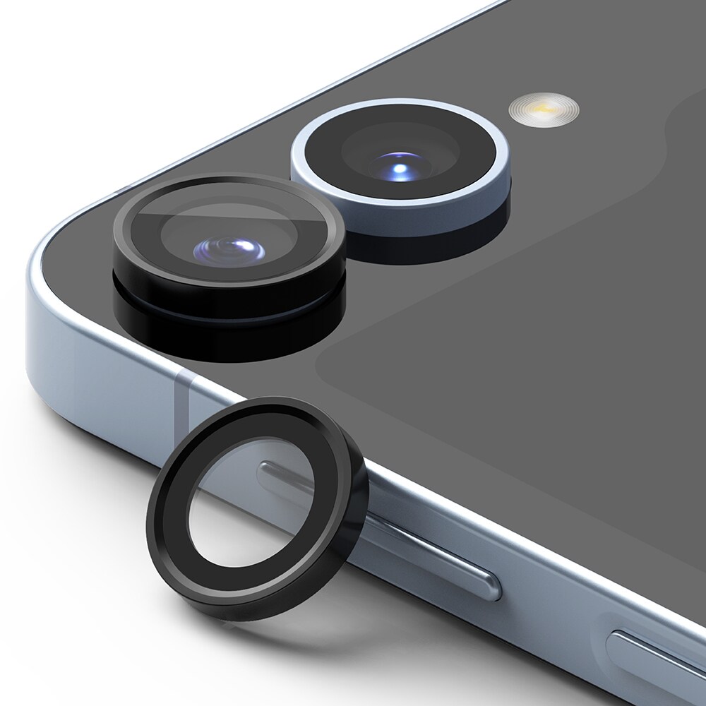 Samsung Galaxy Z Flip 7 FE 2-pak linsebeskyttere med aluminiumsramme, Sort