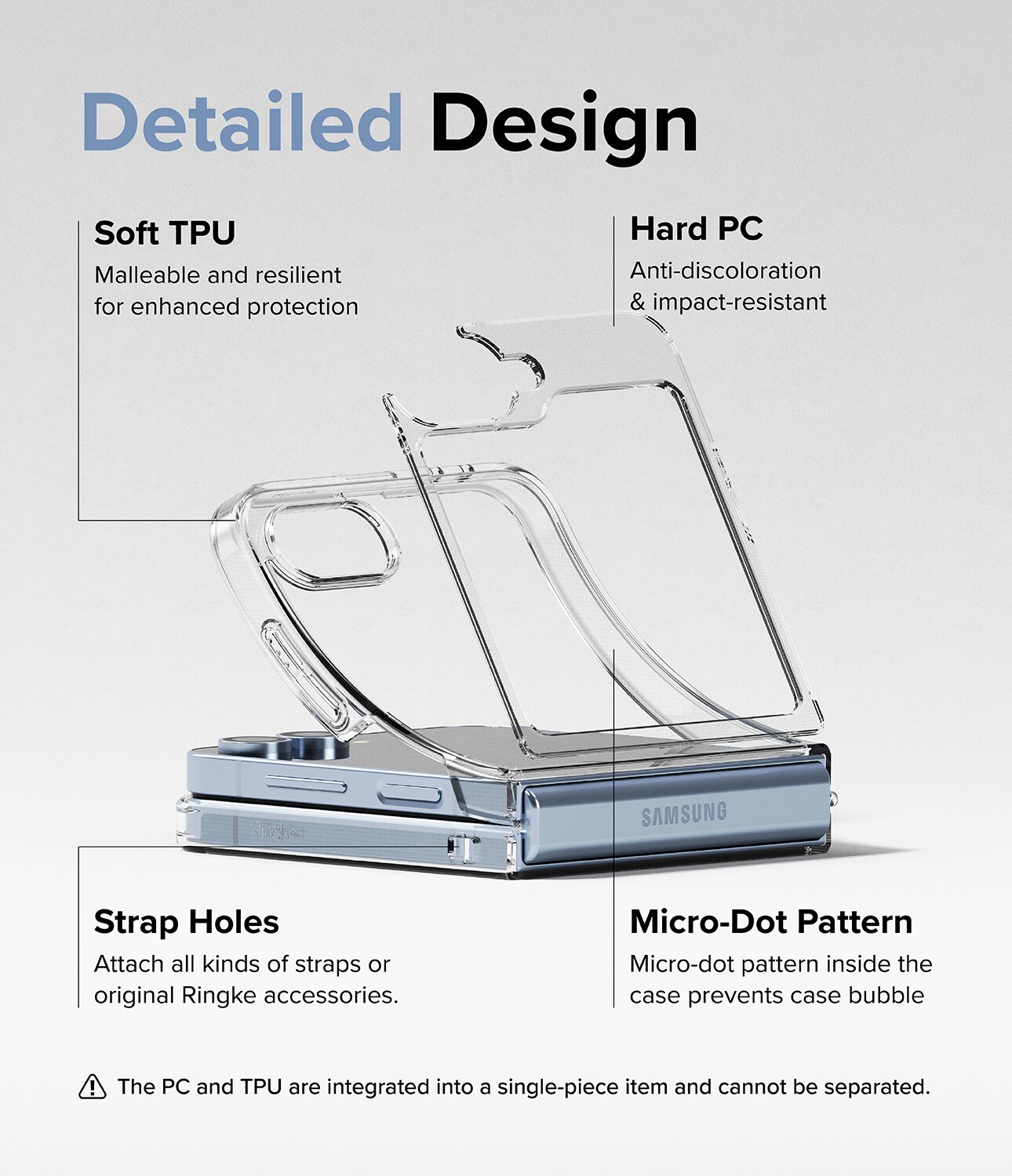 Samsung Galaxy Z Flip 7 FE Fusion cover, Gennemsigtig