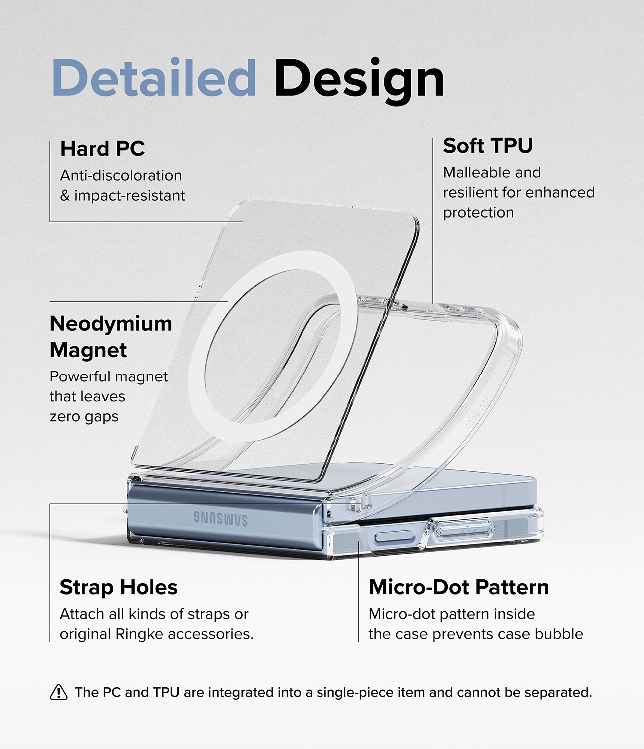 Samsung Galaxy Z Flip 7 FE Fusion MagSafe cover, Gennemsigtig