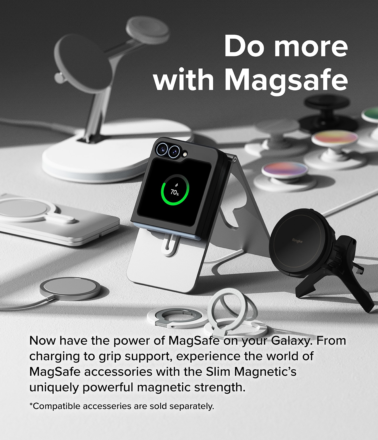 Samsung Galaxy Z Flip 7 FE Slim magnetisk cover, Sort