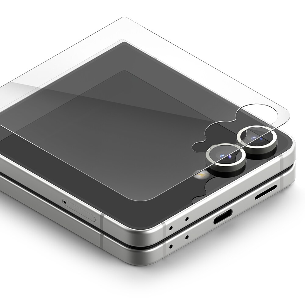 Samsung Galaxy Z Flip 7 Ydre skærmbeskytter i glas med installationsramme (2-pak)