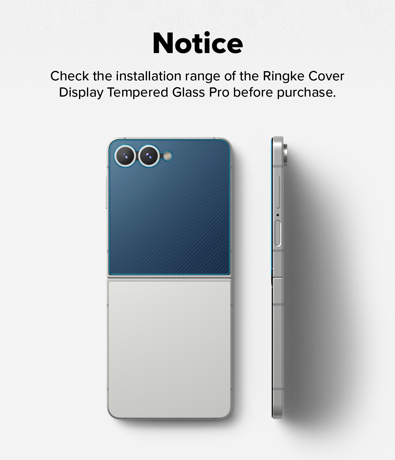Samsung Galaxy Z Flip 7 Ydre skærmbeskytter i glas med installationsramme (2-pak)