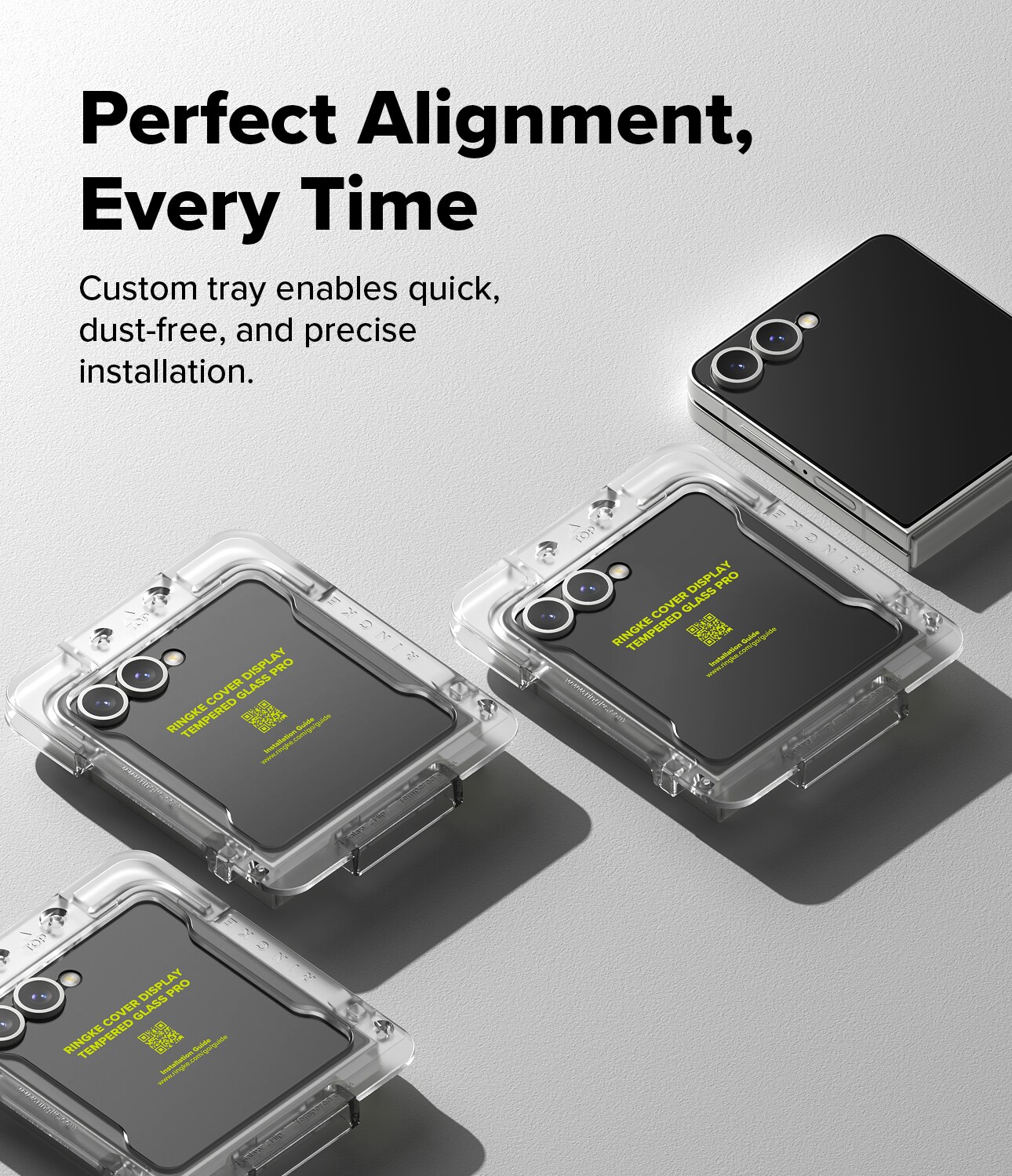 Samsung Galaxy Z Flip 7 Ydre skærmbeskytter i glas med installationsramme (2-pak)
