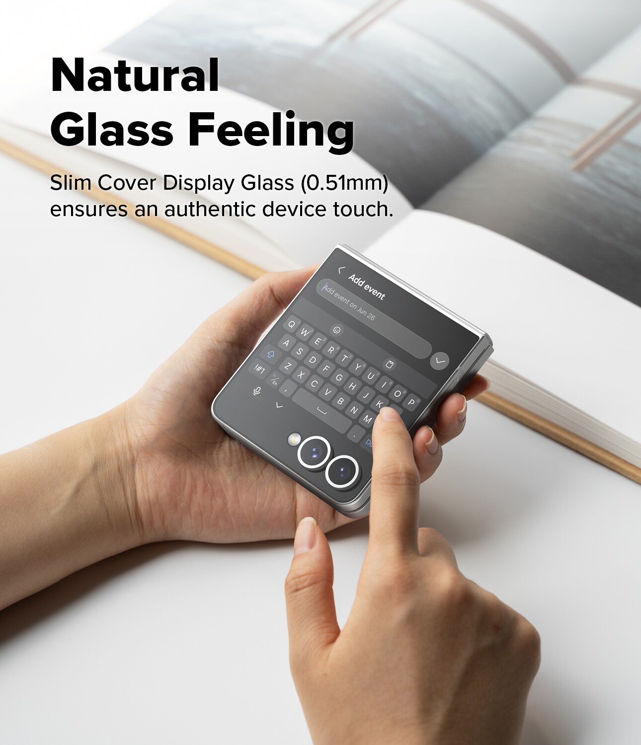 Samsung Galaxy Z Flip 7 Ydre skærmbeskytter i glas med installationsramme (2-pak)