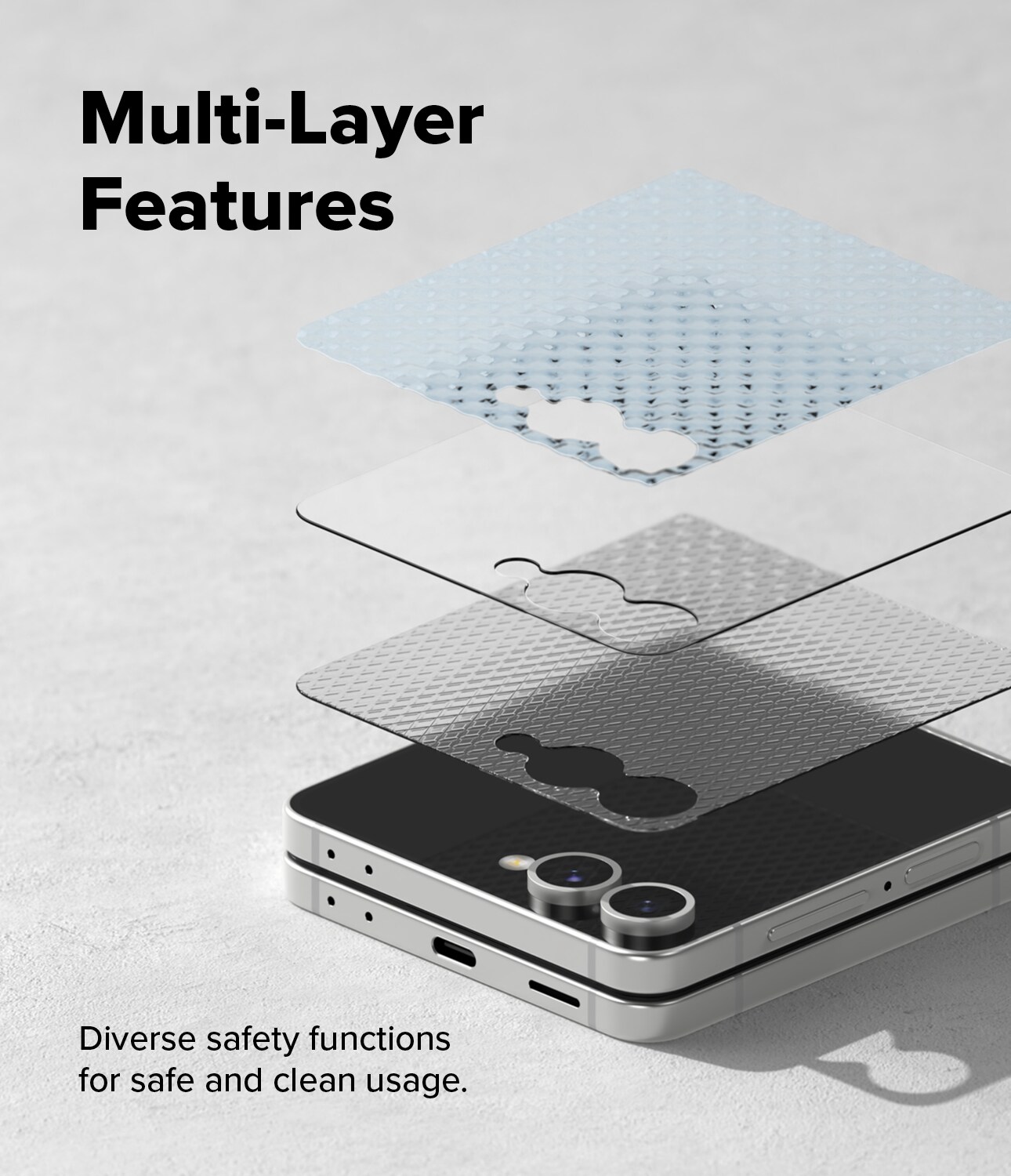 Samsung Galaxy Z Flip 7 Ydre skærmbeskytter i glas med installationsramme (2-pak)