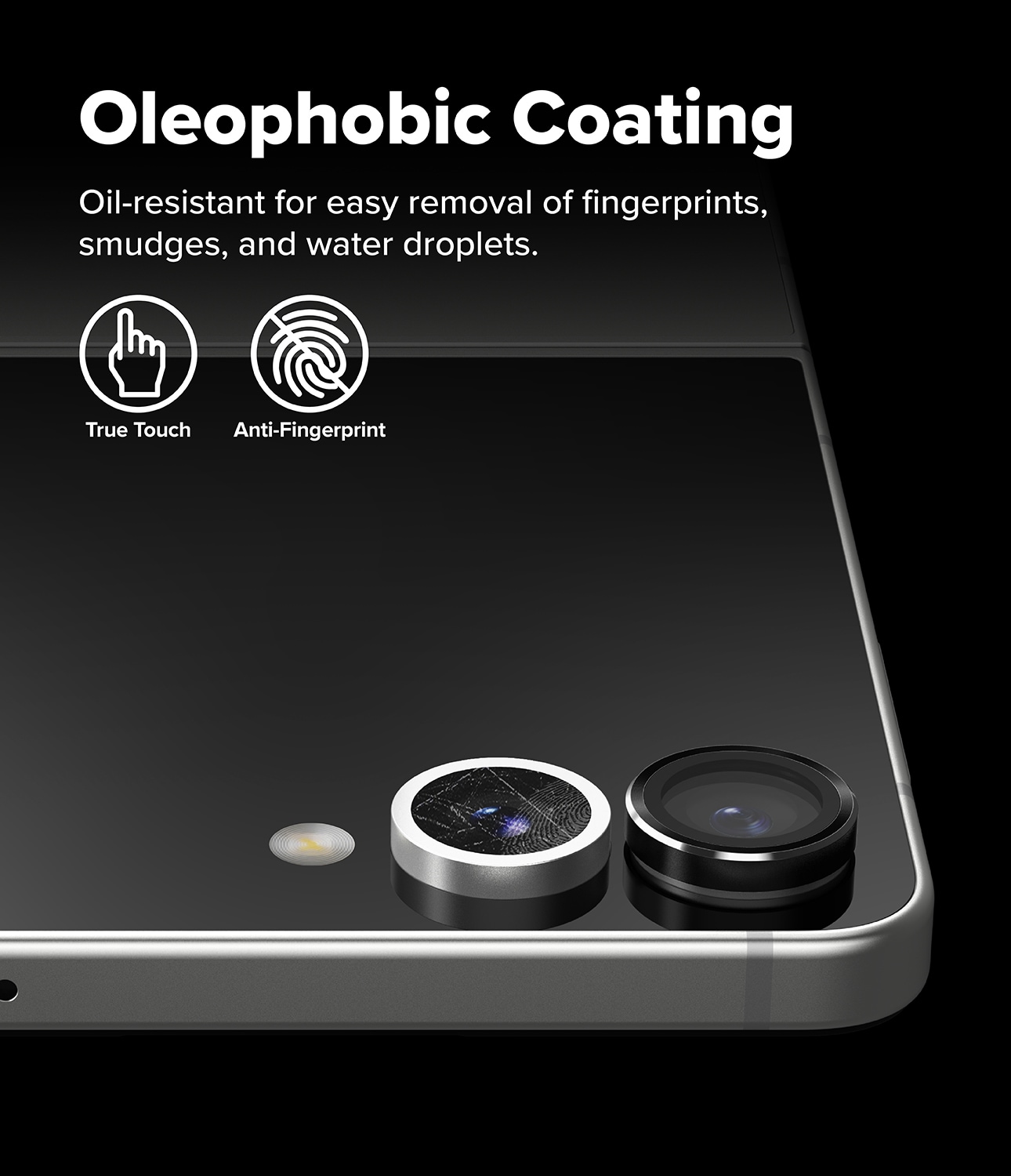 Samsung Galaxy Z Flip 7 2-pak linsebeskyttere med aluminiumsramme, Sort