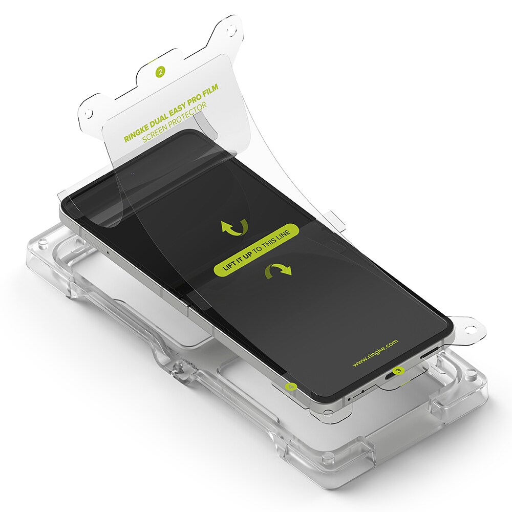 Samsung Galaxy Z Flip 7 Skærmbeskytter beskyttelsesfilm med installationsramme - Dual Easy (2-pak)