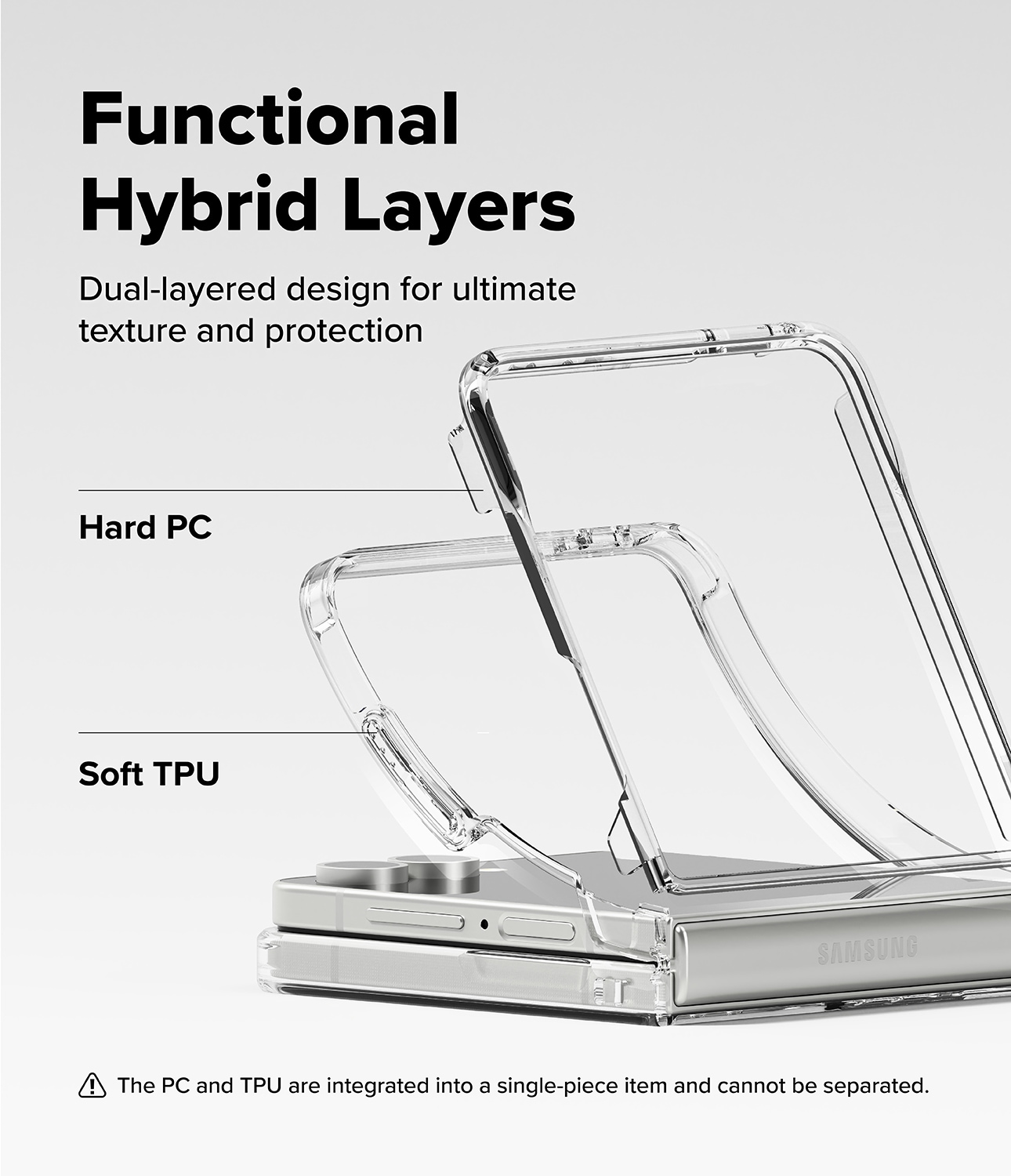 Samsung Galaxy Z Flip 7 Fusion cover, Gennemsigtig