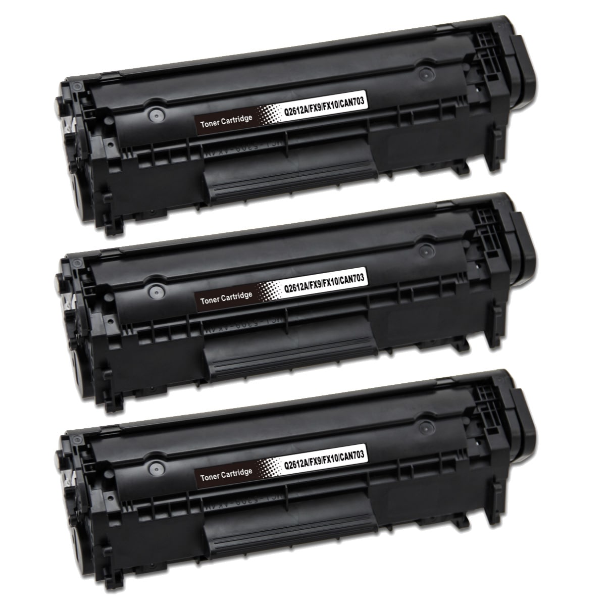 3-pak Kompatibel sort toner - erstatter HP 12A / Q2612A - 2000 sider