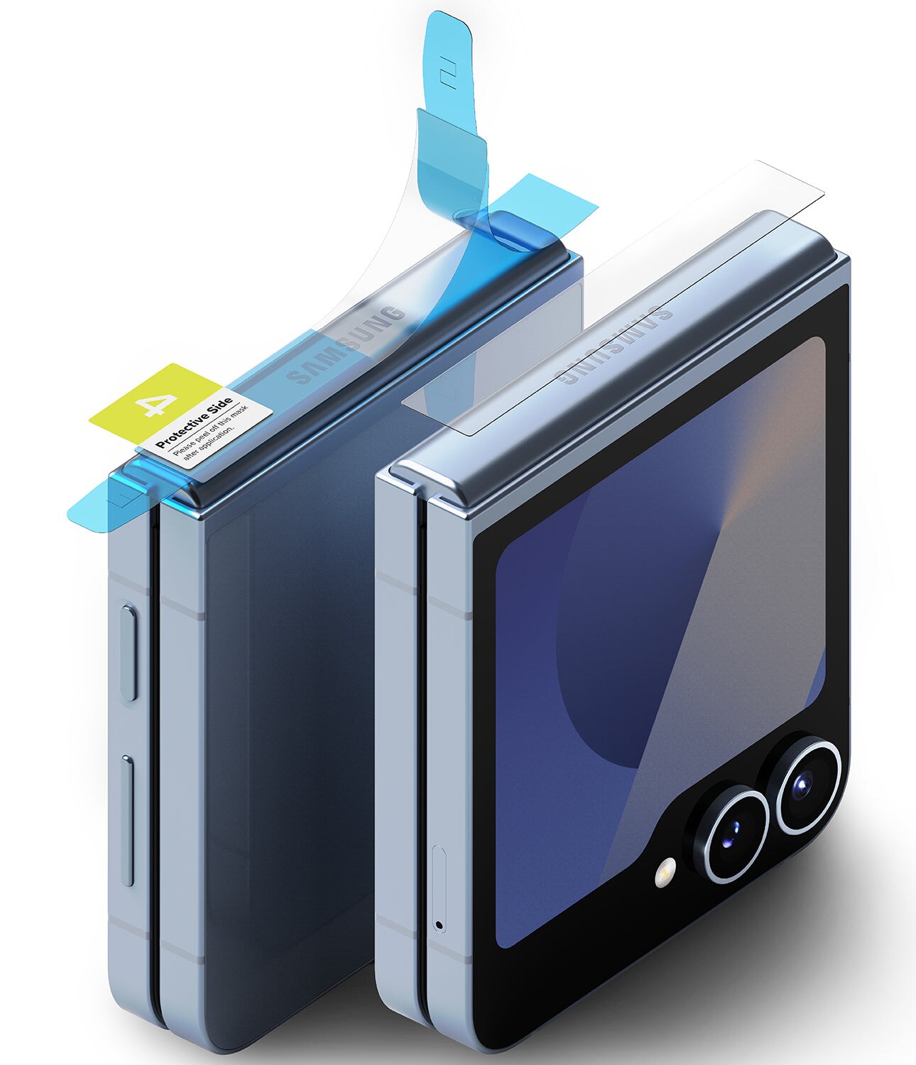 Samsung Galaxy Z Flip 4 Hinge beskyttelsesfilm - Dual Easy (2-pak)