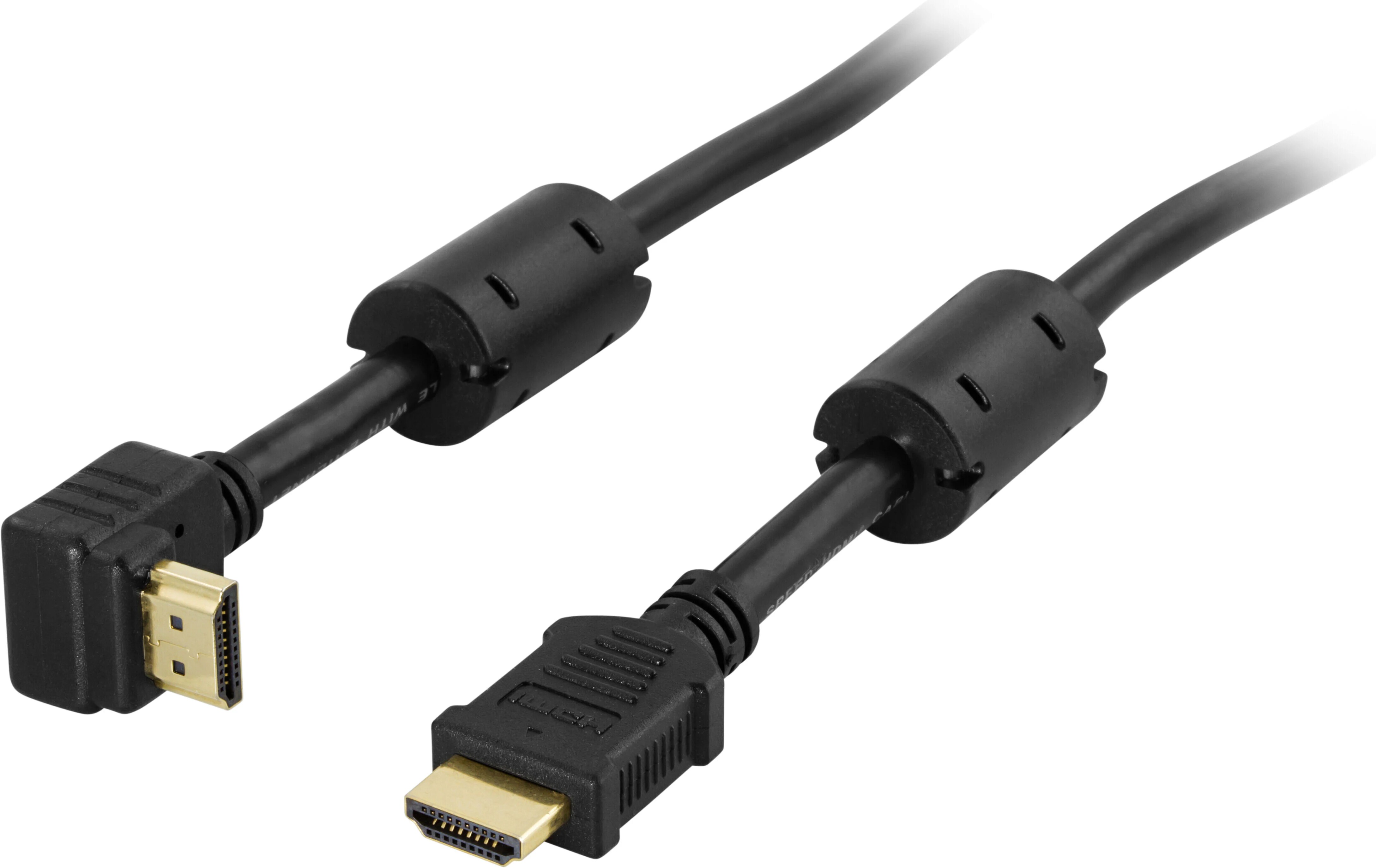 Vinklet HDMI kabel højhastighed med Ethernet 5m