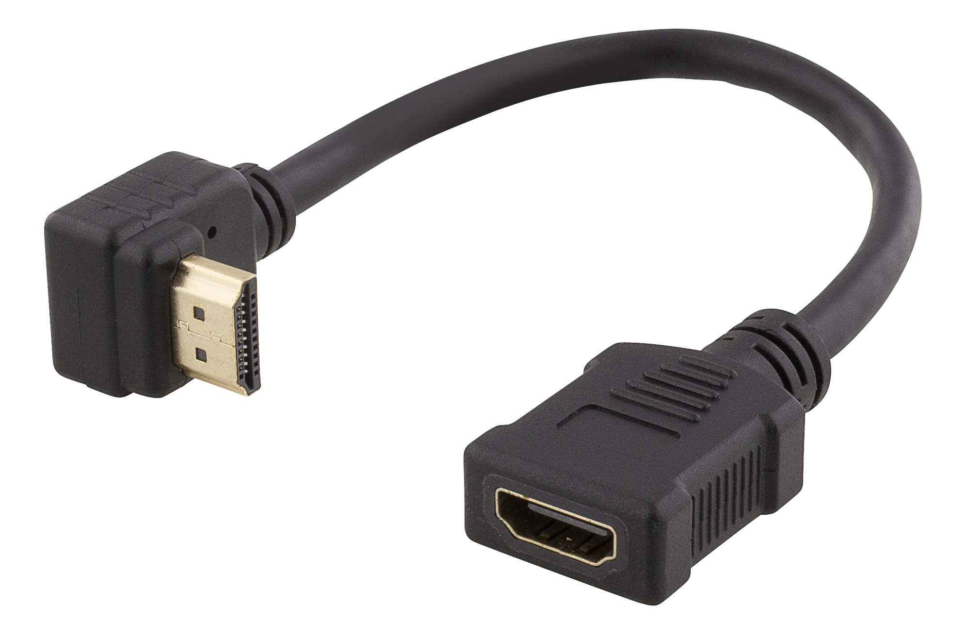 Fleksibel HDMI adapterkabel med vinklet stik