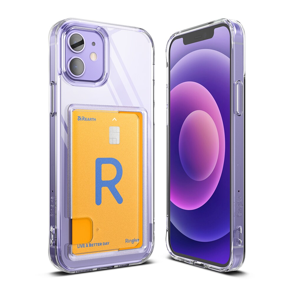 iPhone 12/iPhone 12 Pro Fusion cover med kortholder, Gennemsigtig