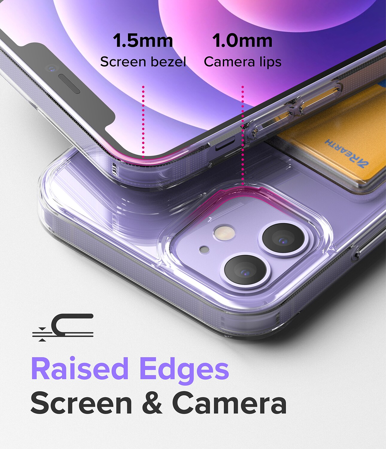 iPhone 12/iPhone 12 Pro Fusion cover med kortholder, Gennemsigtig
