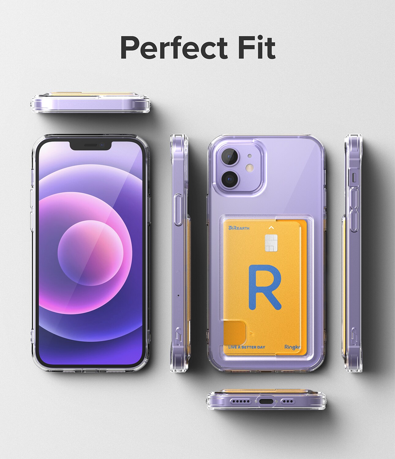 iPhone 12/iPhone 12 Pro Fusion cover med kortholder, Gennemsigtig