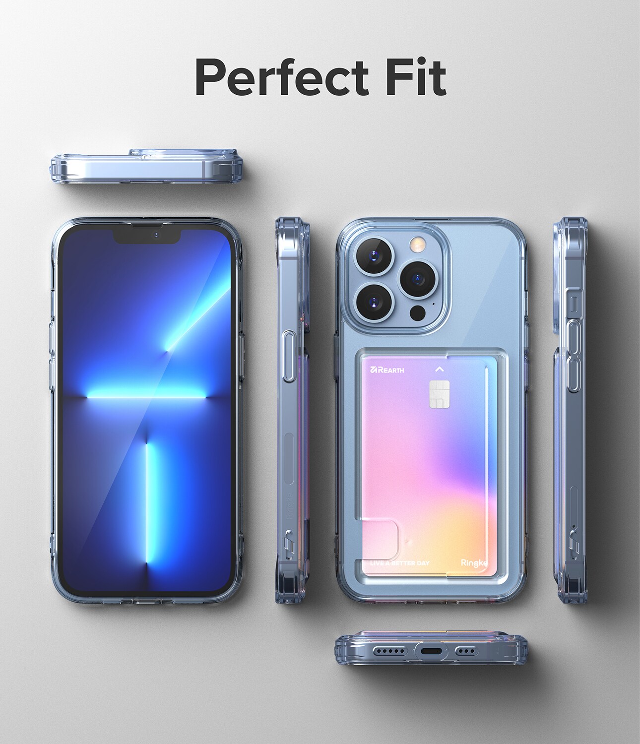 iPhone 13 Pro Fusion cover med kortholder, Gennemsigtig