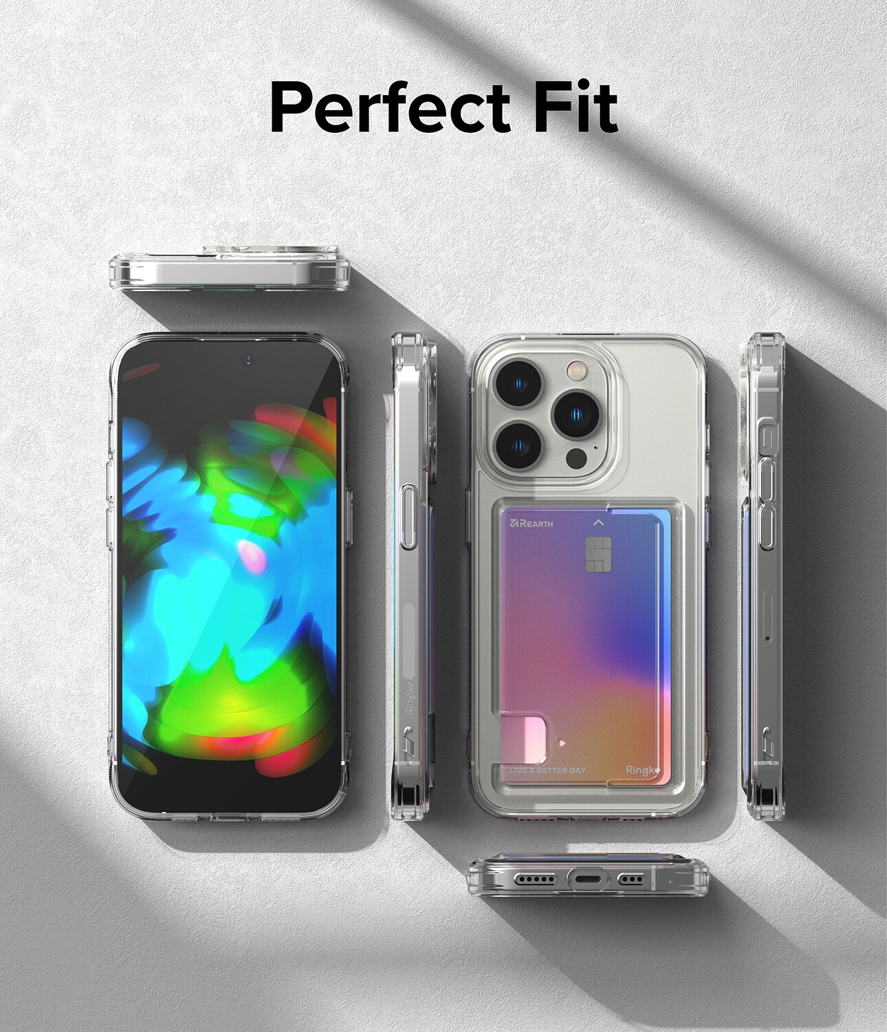 iPhone 14 Pro Max Fusion cover med kortholder, Gennemsigtig