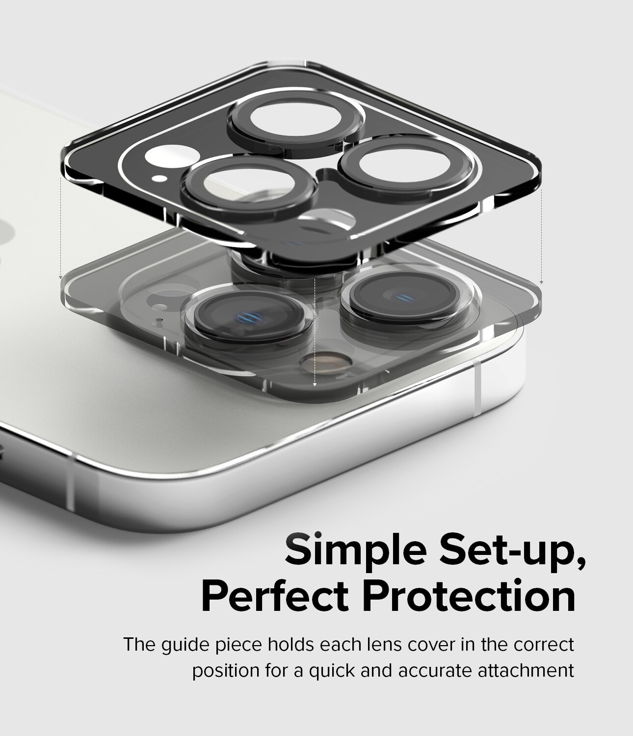 iPhone 14 Pro Linsebeskyttelse med aluminiumramme, Sort