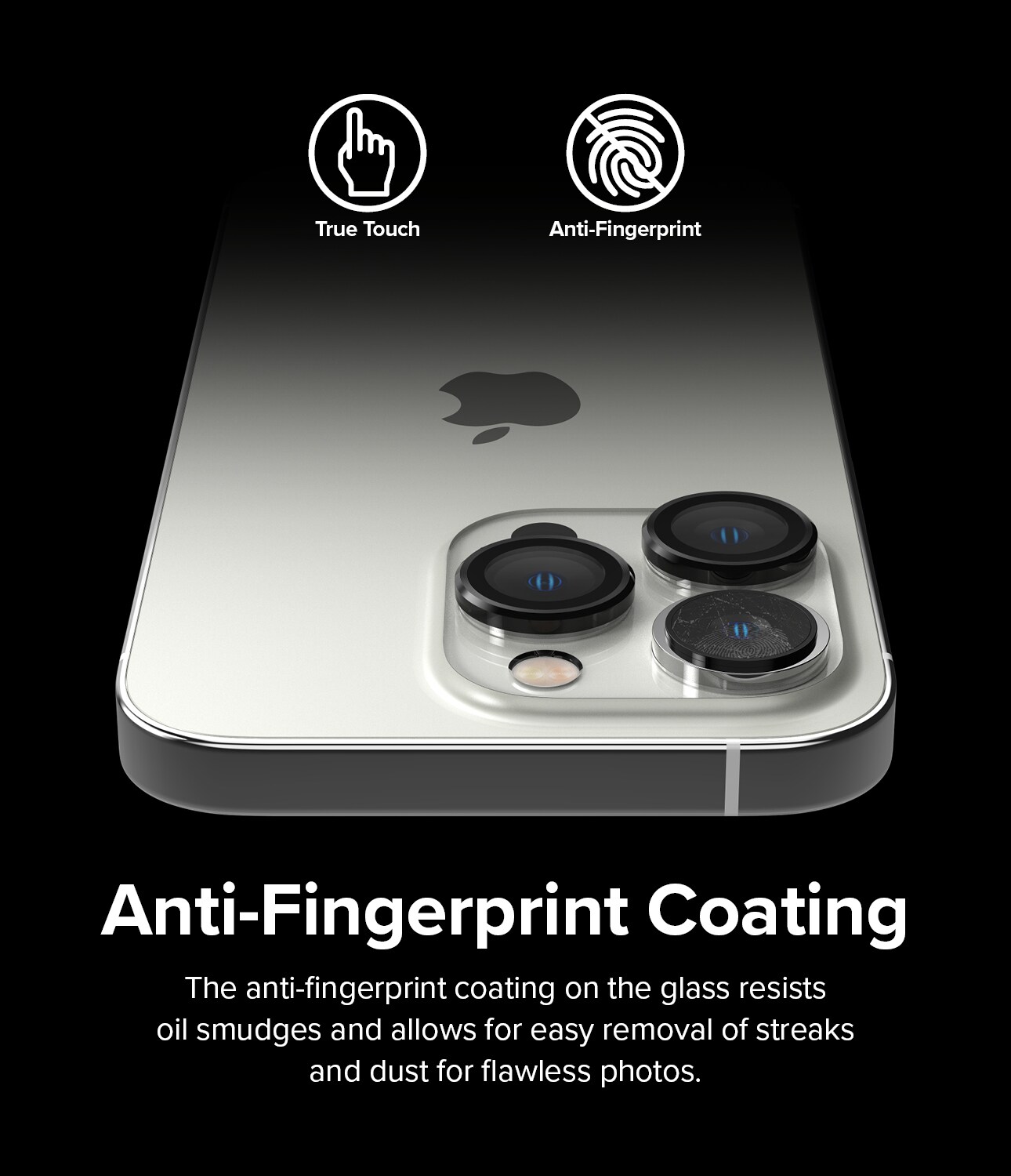 iPhone 14 Pro Linsebeskyttelse med aluminiumramme, Sort
