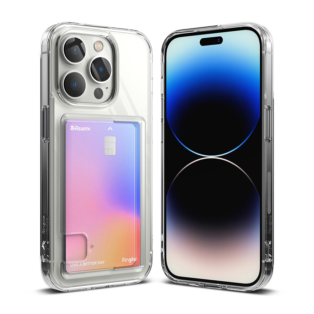 iPhone 14 Pro Max Fusion cover med kortholder, Gennemsigtig