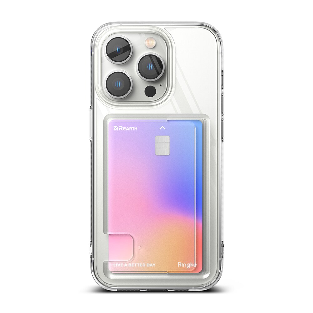 iPhone 14 Pro Max Fusion cover med kortholder, Gennemsigtig