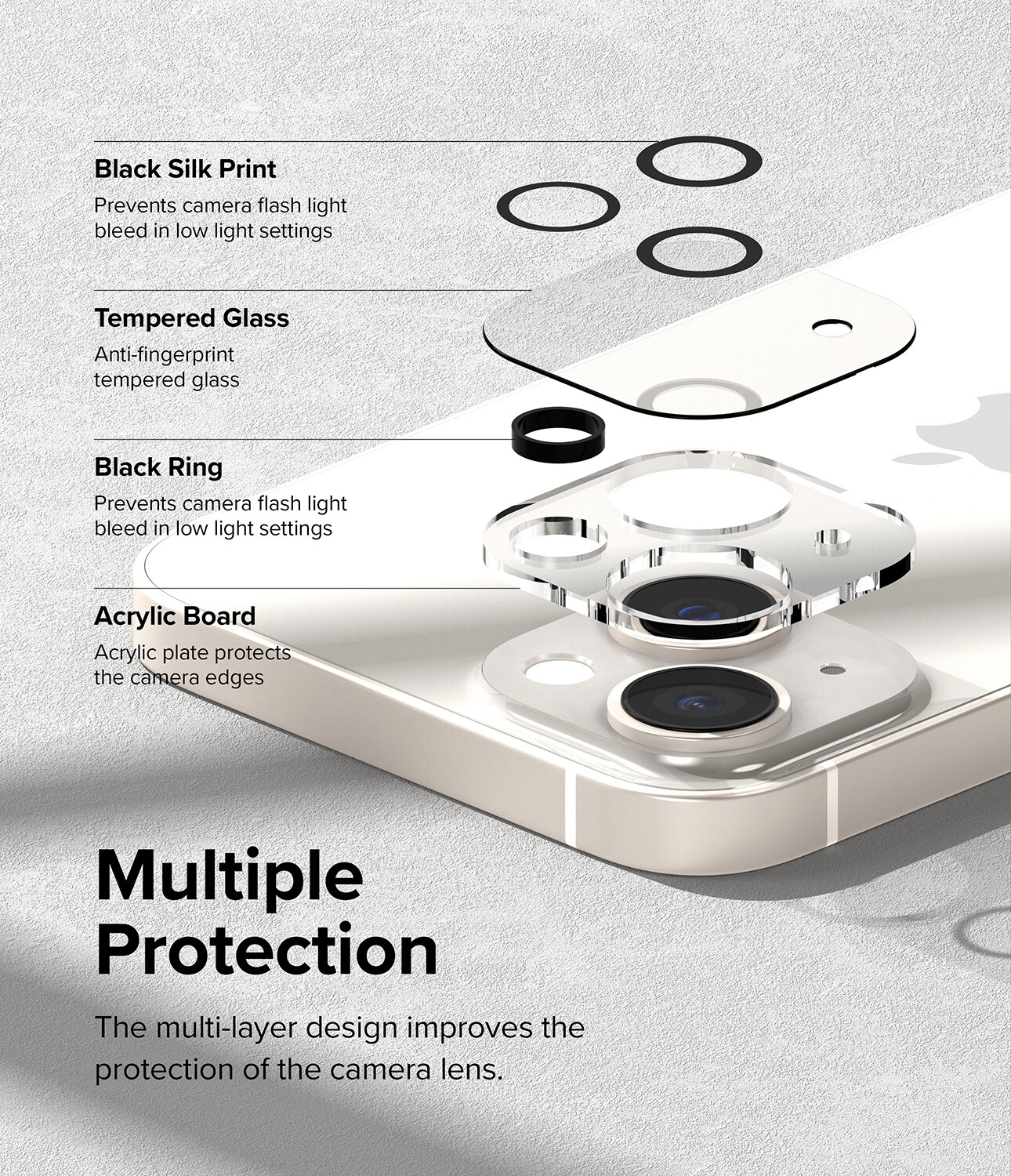 iPhone 14 Kamerabeskyttelse i glas (2-pak)