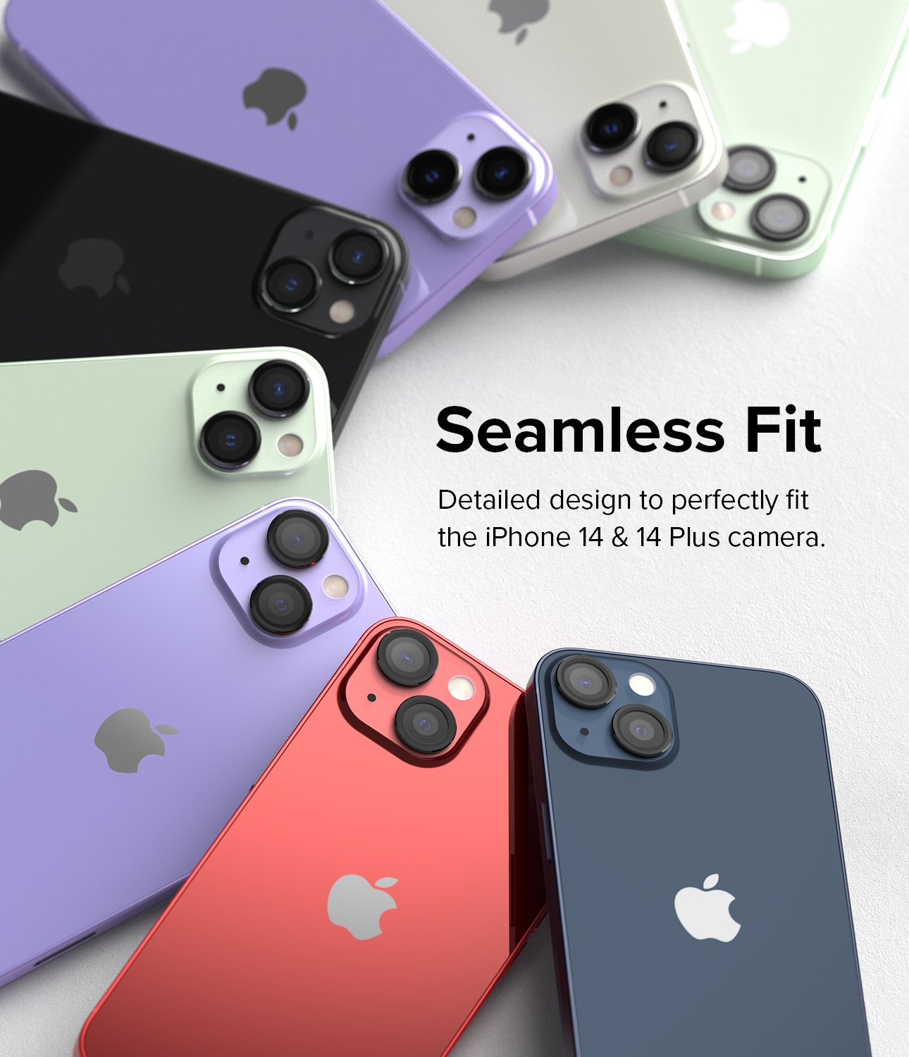 iPhone 14 Plus Linsebeskyttelse med aluminiumramme, Sort