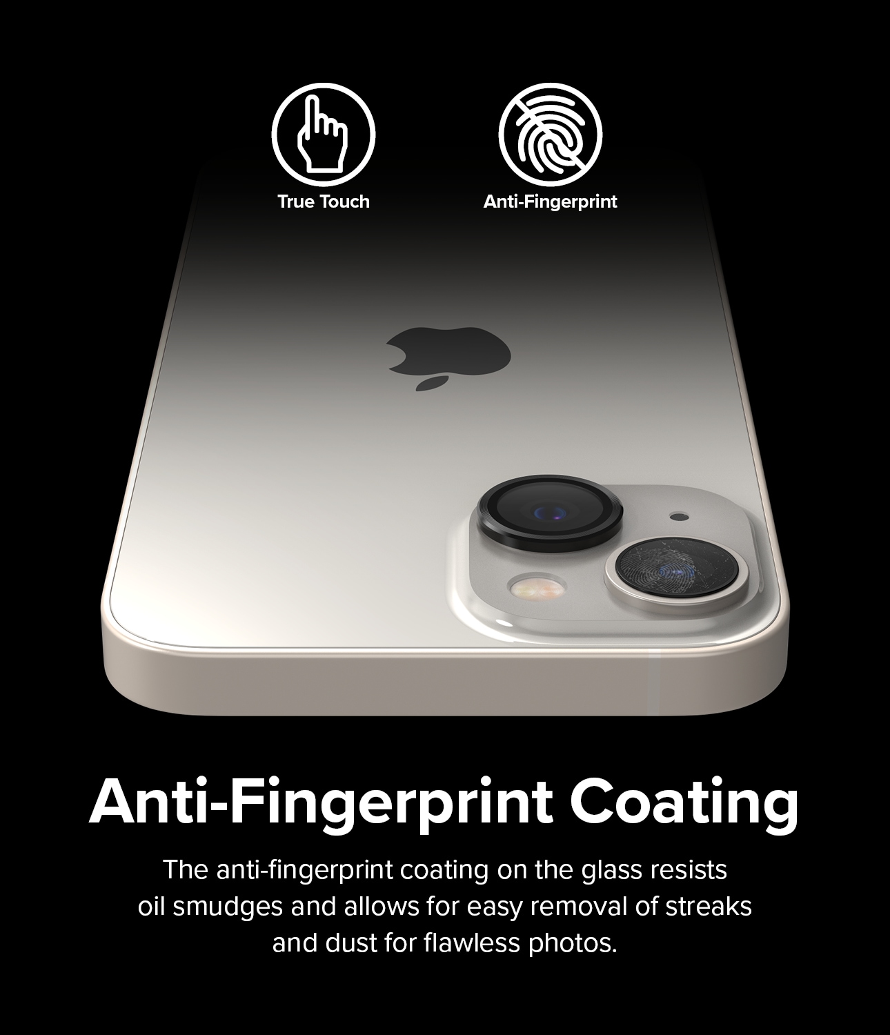iPhone 14 Plus Linsebeskyttelse med aluminiumramme, Sort
