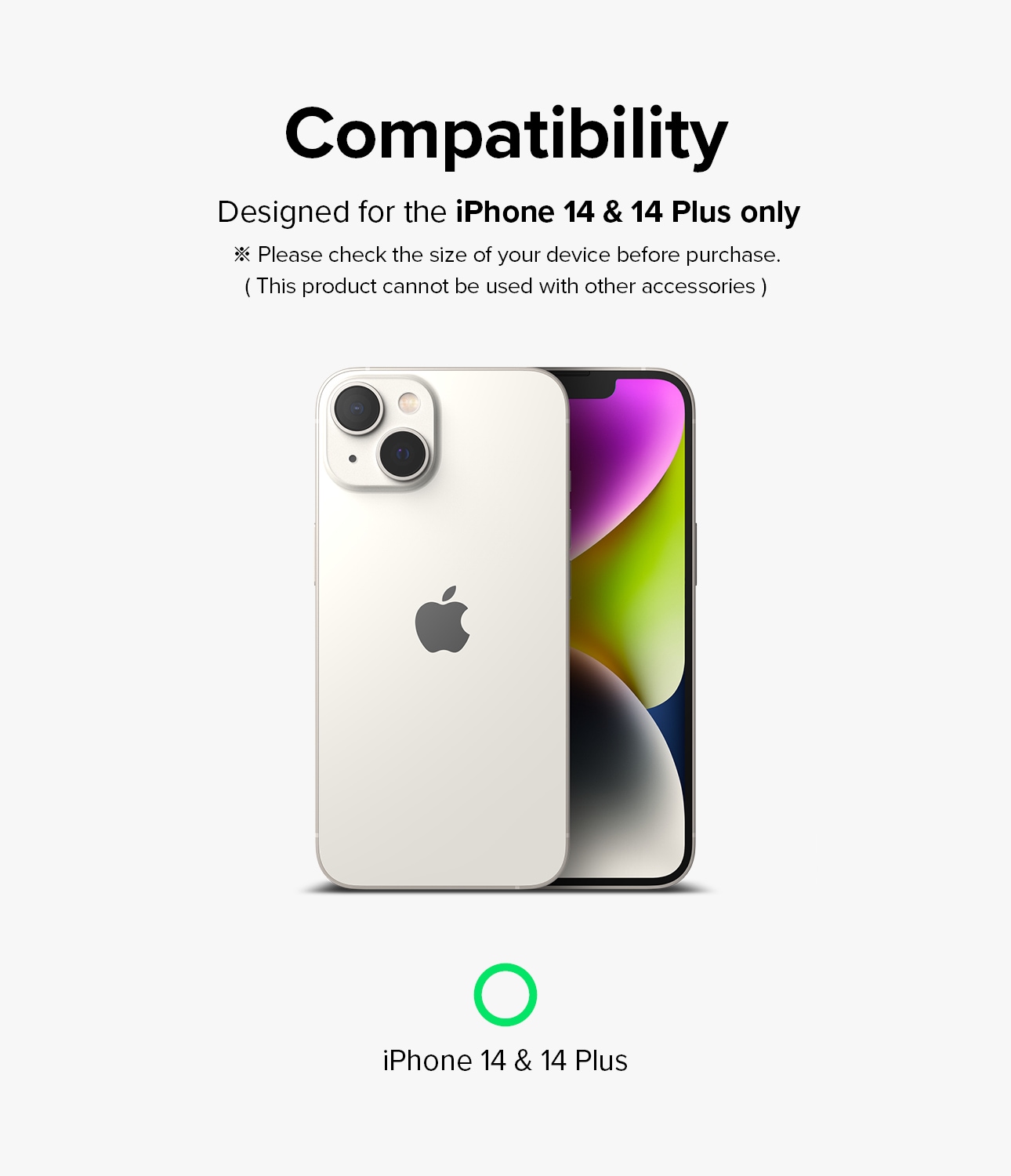 iPhone 14 Plus Linsebeskyttelse med aluminiumramme, Sort