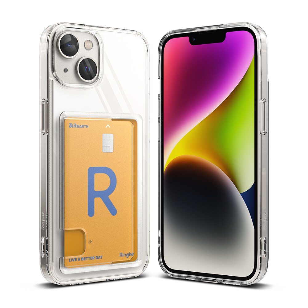 iPhone 14 Fusion cover med kortholder, Gennemsigtig