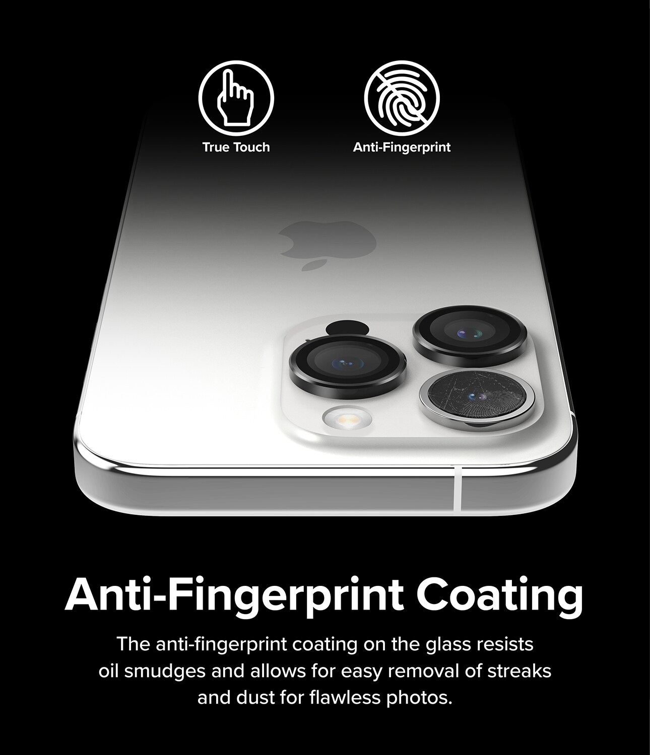 iPhone 15 Pro Max Linsebeskyttelse med aluminiumramme, Sort