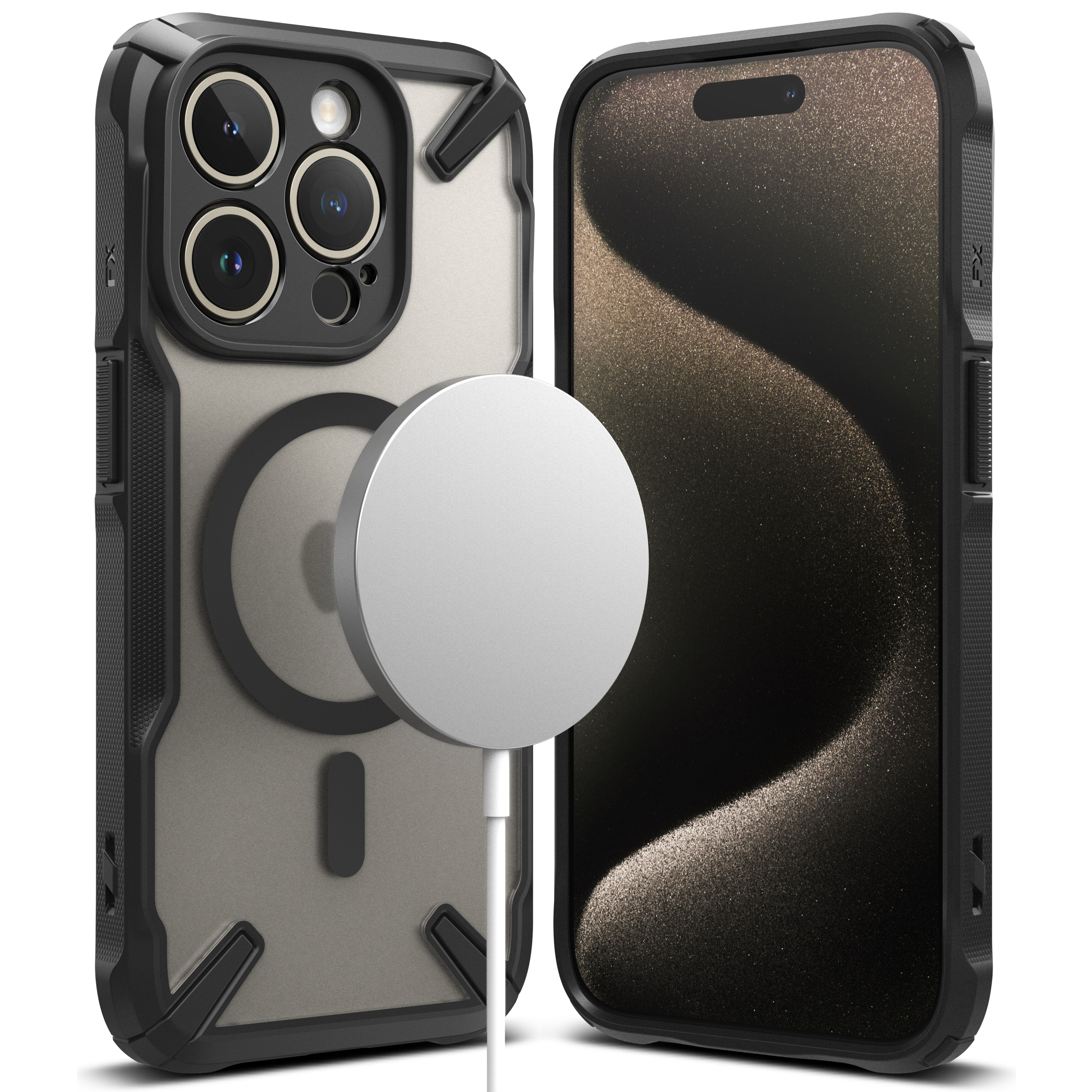 iPhone 15 Pro Fusion X MagSafe cover, Sort