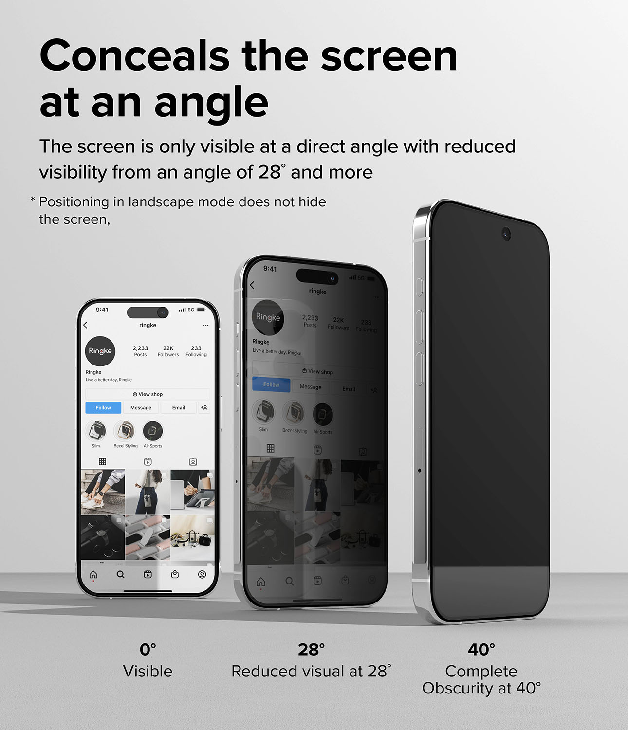 iPhone 15 Pro Anti-spy skærmbeskytter i glas med monteringsværktøj
