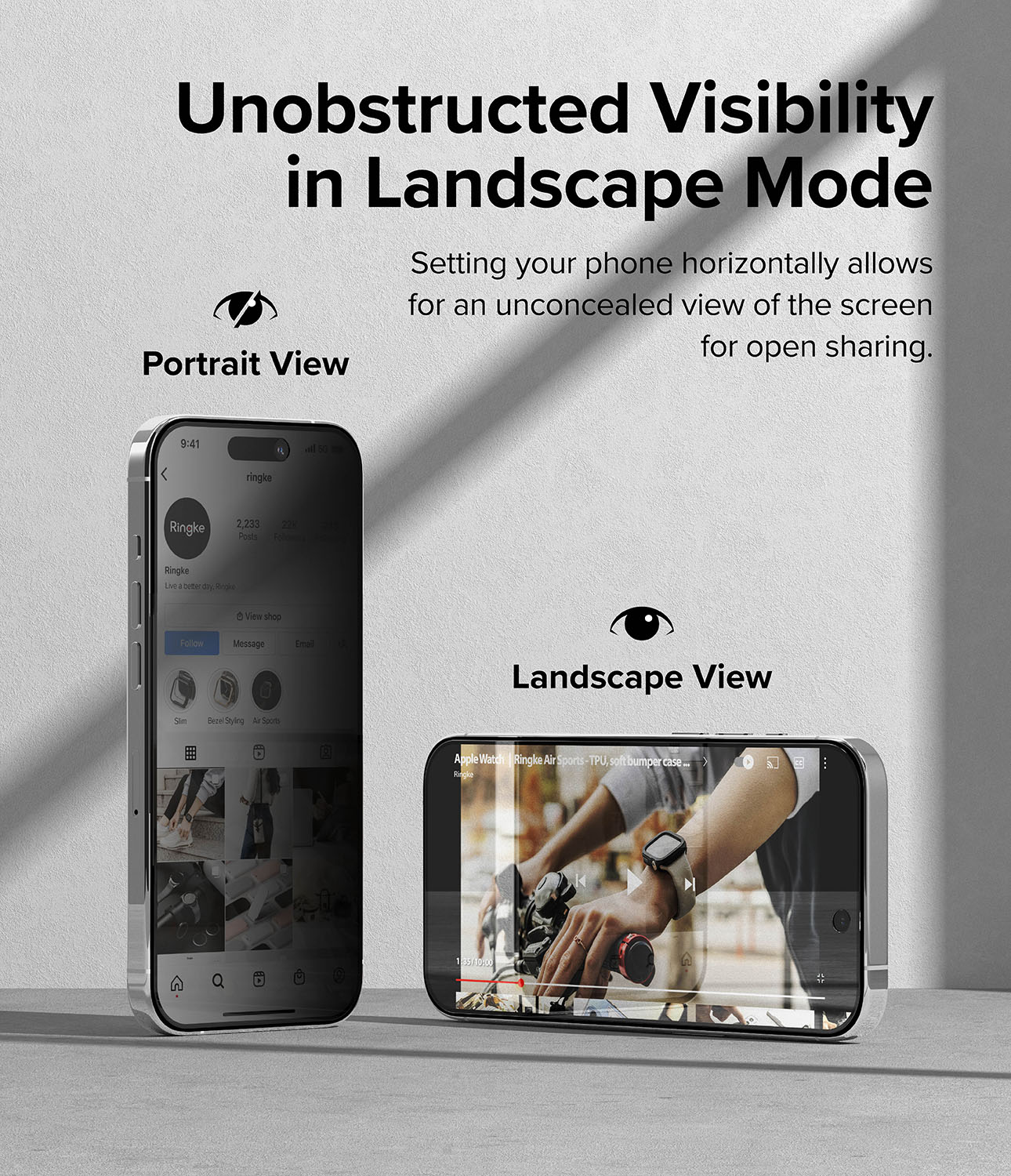 iPhone 15 Pro Anti-spy skærmbeskytter i glas med monteringsværktøj