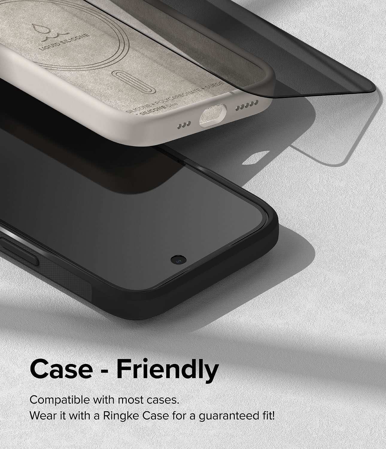iPhone 15 Plus Anti-spy skærmbeskytter i glas med monteringsværktøj