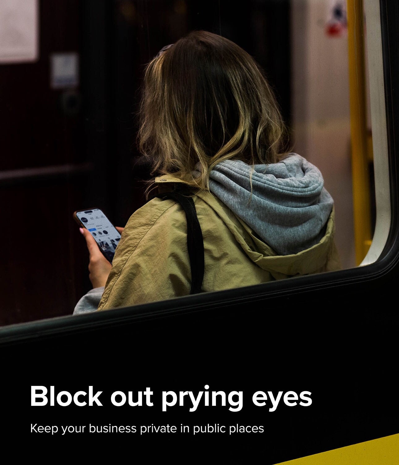 iPhone 15 Plus Anti-spy skærmbeskytter i glas med monteringsværktøj