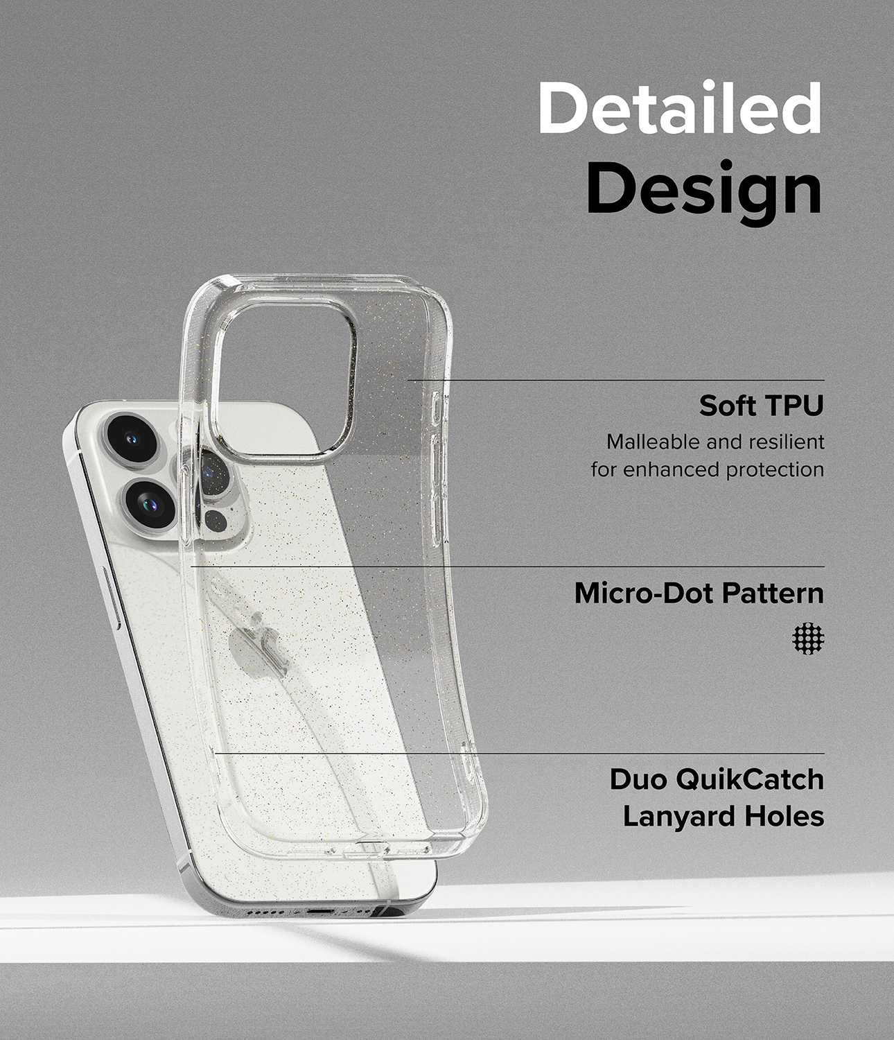 iPhone 15 Pro Air Cover Glitter Clear