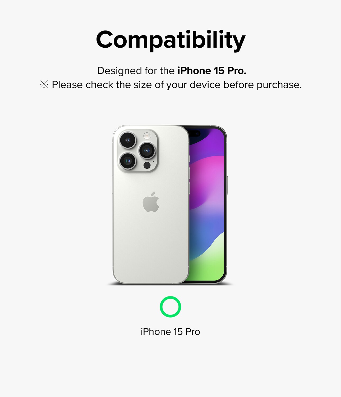iPhone 15 Pro Linsebeskyttelse med aluminiumramme, Sort