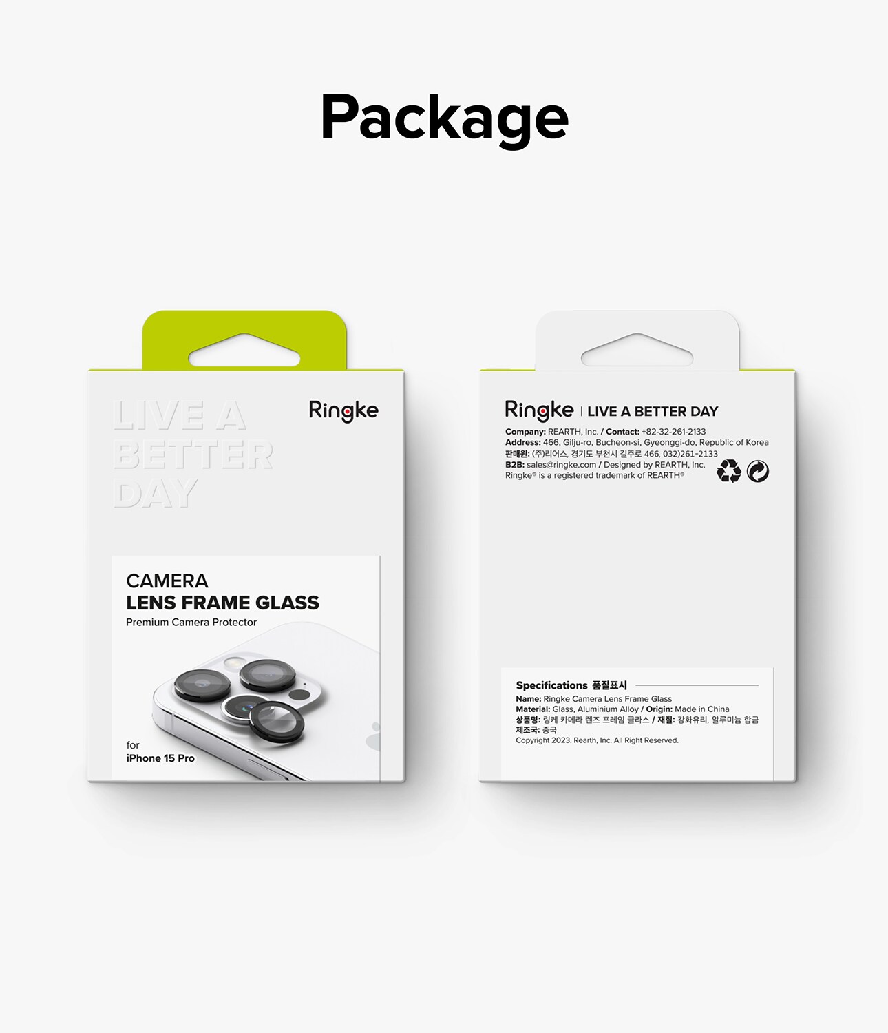 iPhone 15 Pro Linsebeskyttelse med aluminiumramme, Sort