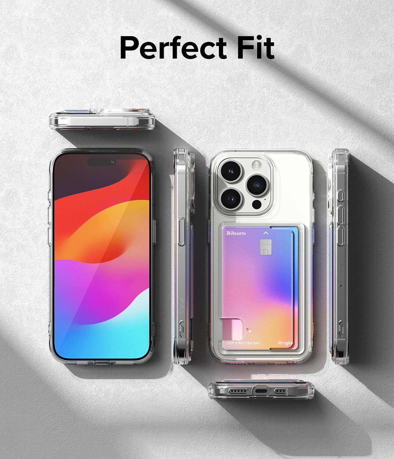 iPhone 15 Pro Max Fusion cover med kortholder, Gennemsigtig