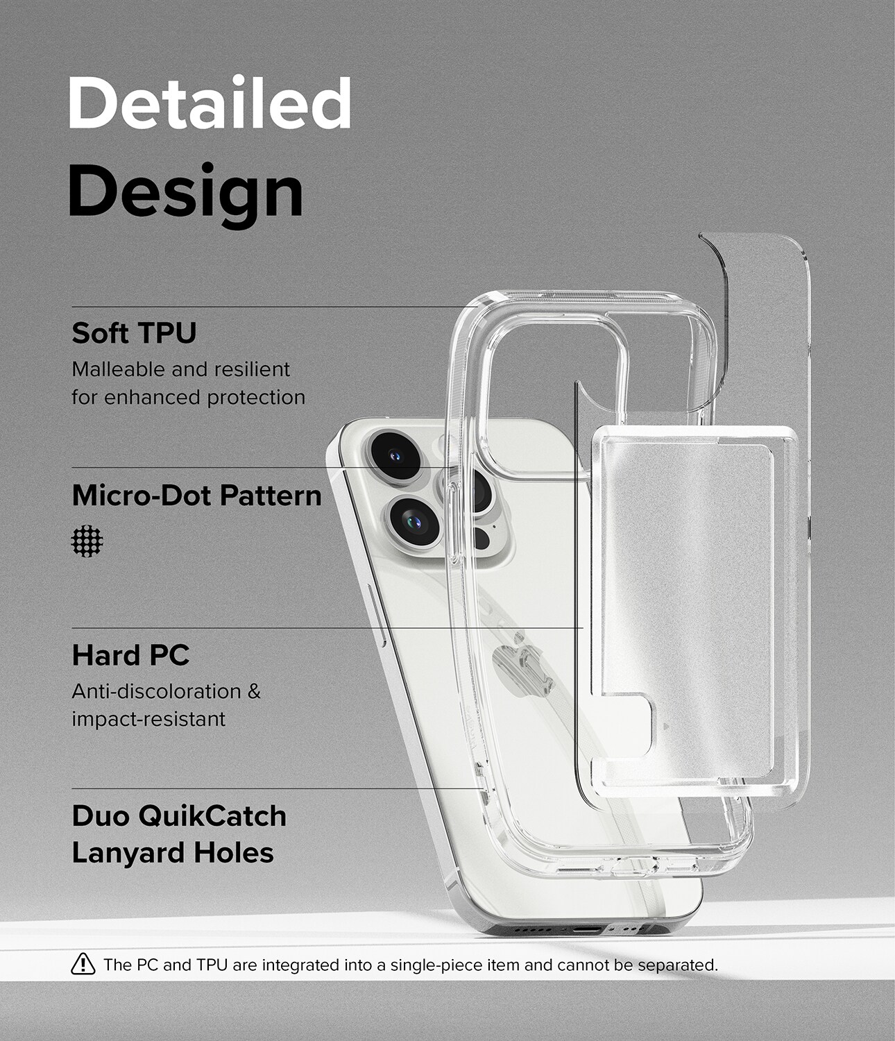 iPhone 15 Pro Max Fusion cover med kortholder, Gennemsigtig