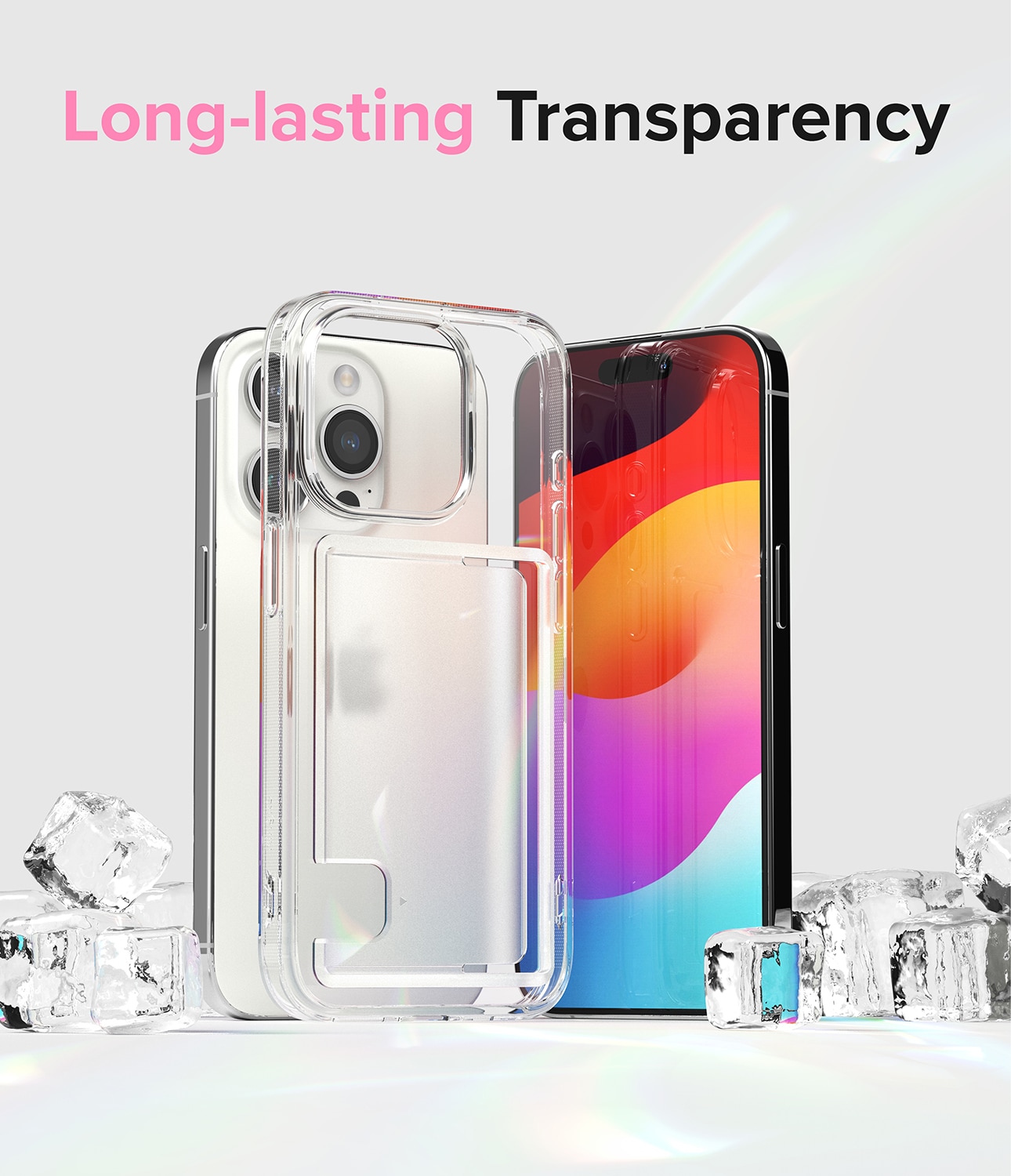 iPhone 15 Pro Max Fusion cover med kortholder, Gennemsigtig