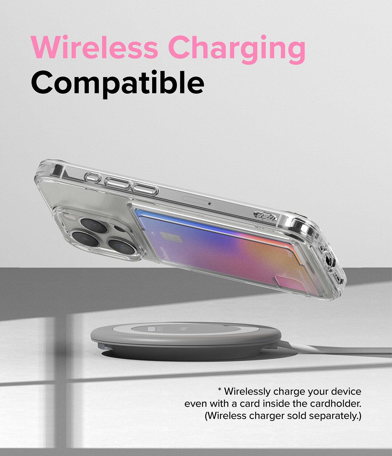 iPhone 15 Pro Max Fusion cover med kortholder, Gennemsigtig