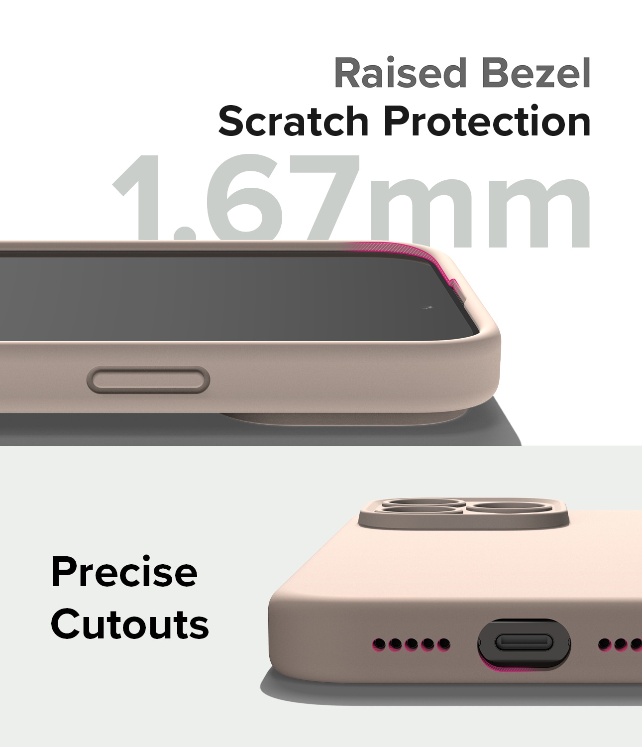 iPhone 15 Pro MagSafe silikonecover, Pink Sand