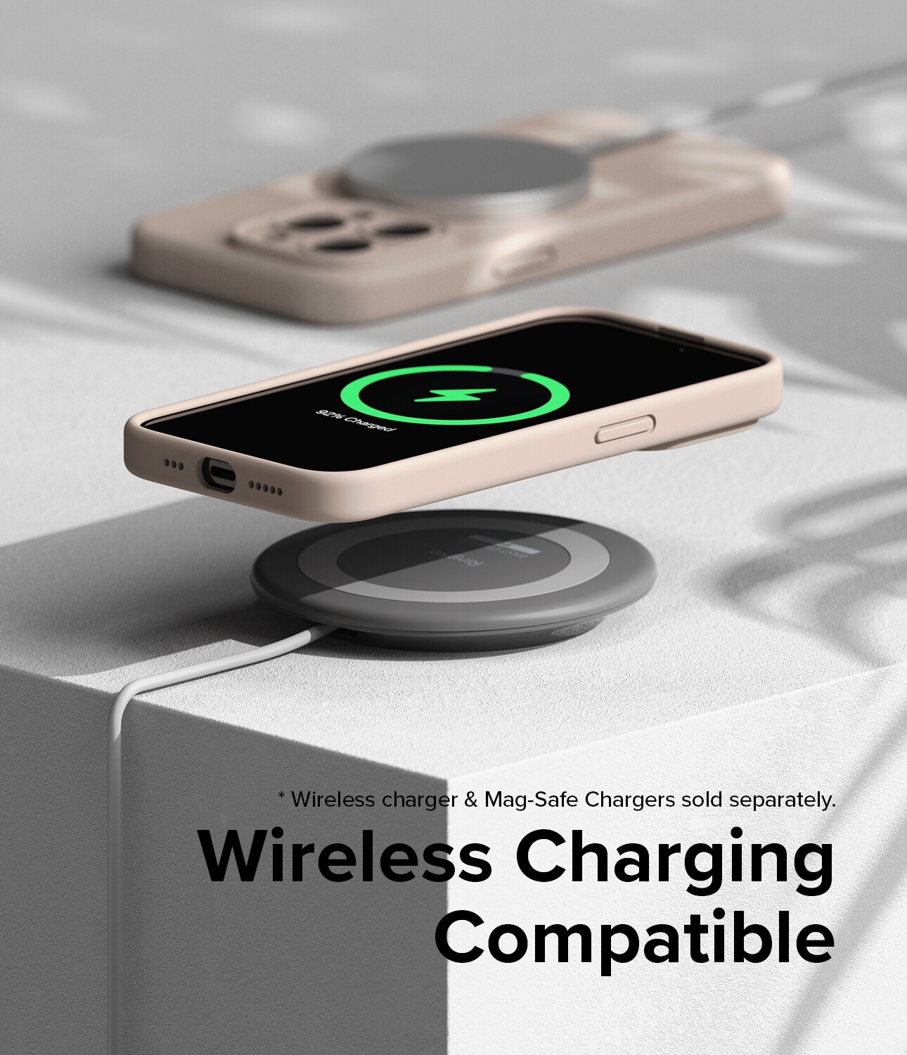iPhone 15 Pro MagSafe silikonecover, Pink Sand