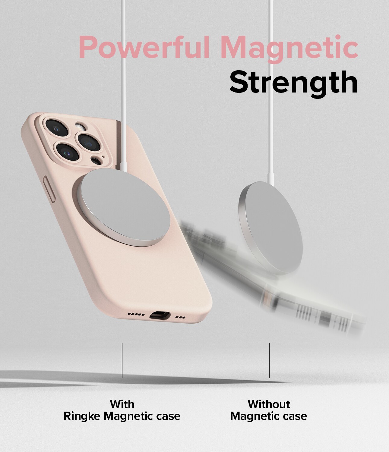 iPhone 15 Pro MagSafe silikonecover, Pink Sand