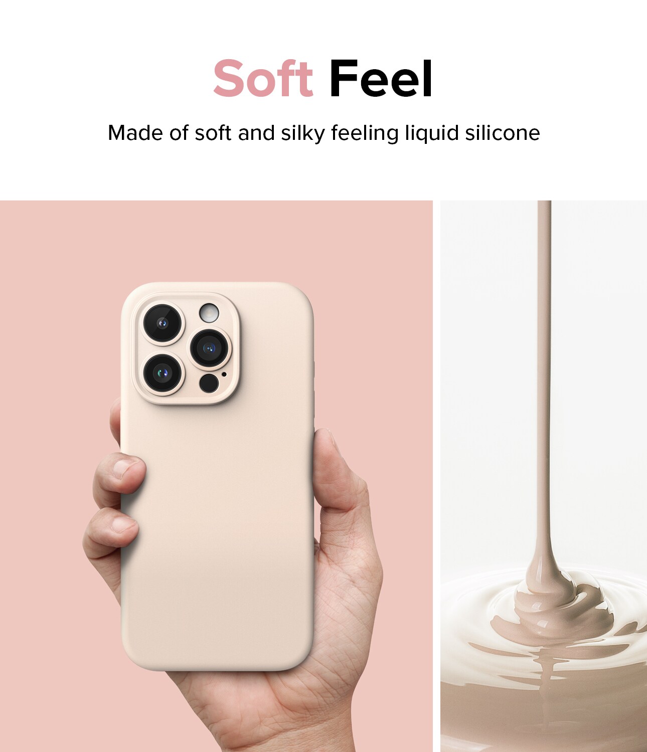 iPhone 15 Pro MagSafe silikonecover, Pink Sand