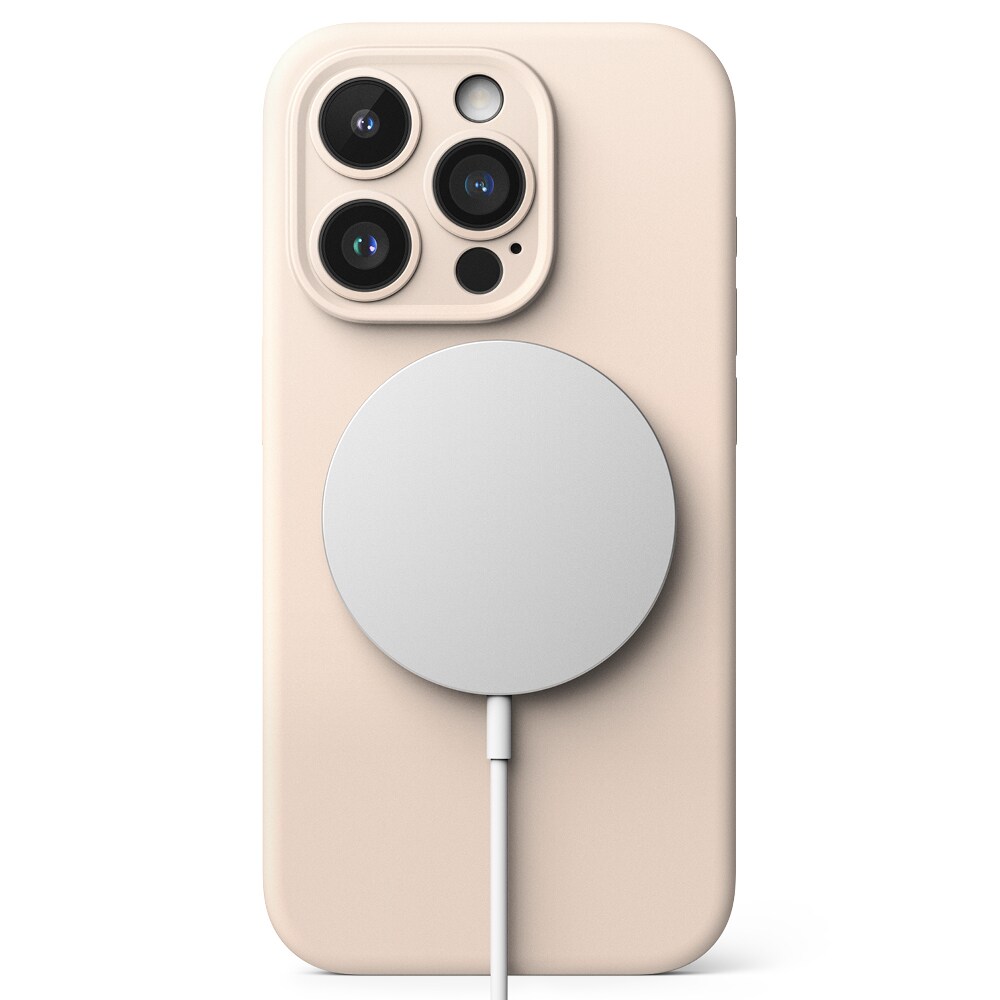 iPhone 15 Pro MagSafe silikonecover, Pink Sand